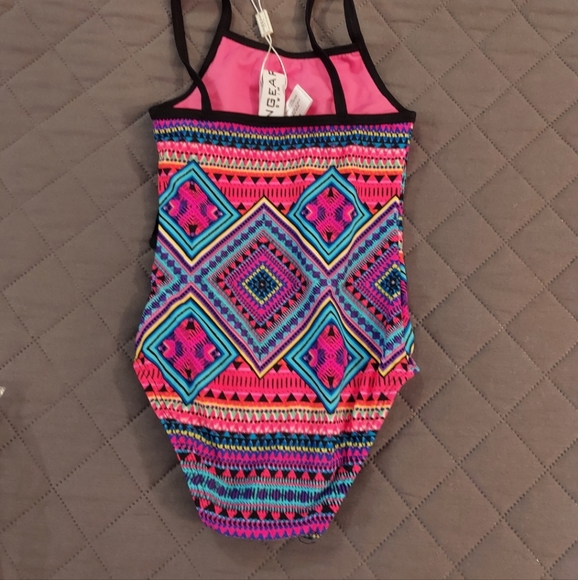 Multi colored ruffle swimsuit. - Picture 5 of 6